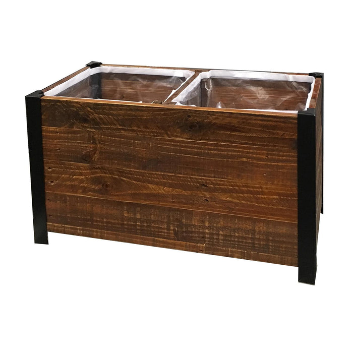 Grapevine Planter, FSC Recycled Wood, 2 Sections, 28.3IN x 12IN, Natural Brown