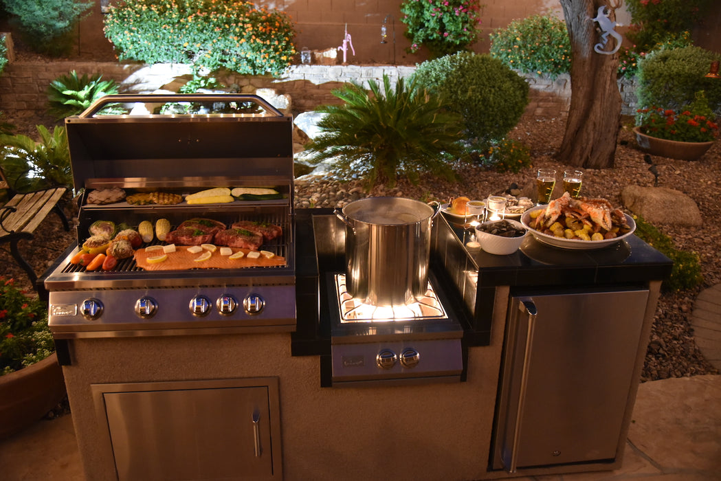 1 Power Burner 4 Burner 32 inch Built-In Barbeque Grill Island Kitchen Package