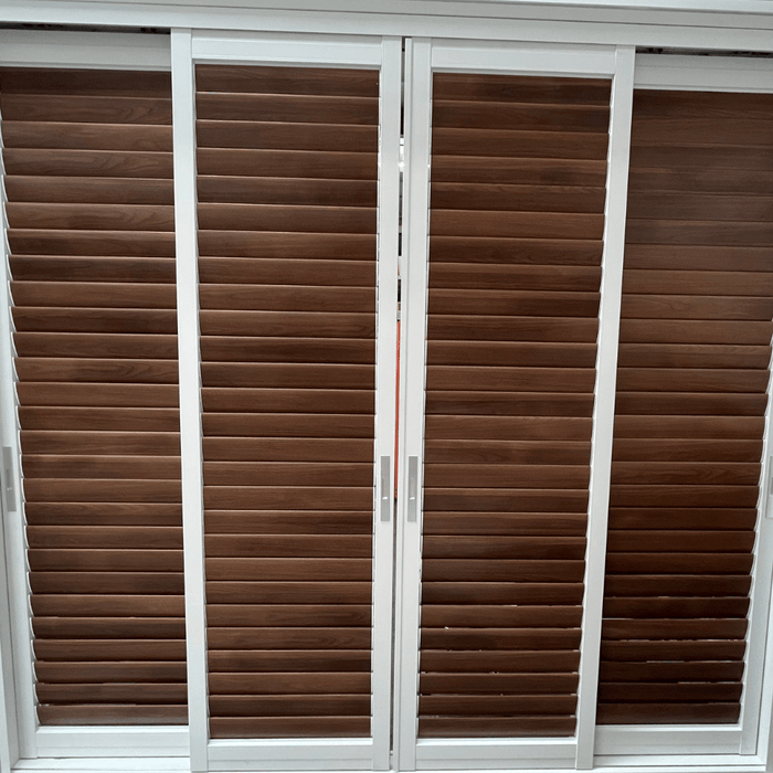 Premium Shutter with Walnut Grain Slat