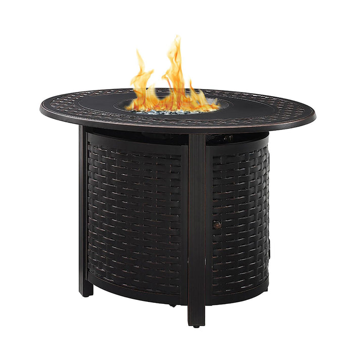 Paramount Thatch Convertible Aluminum Firepit, Oval