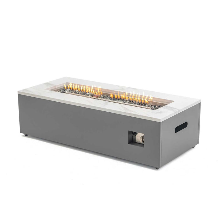 Paramount Aries Marble Convertible Propane Fire Table , White