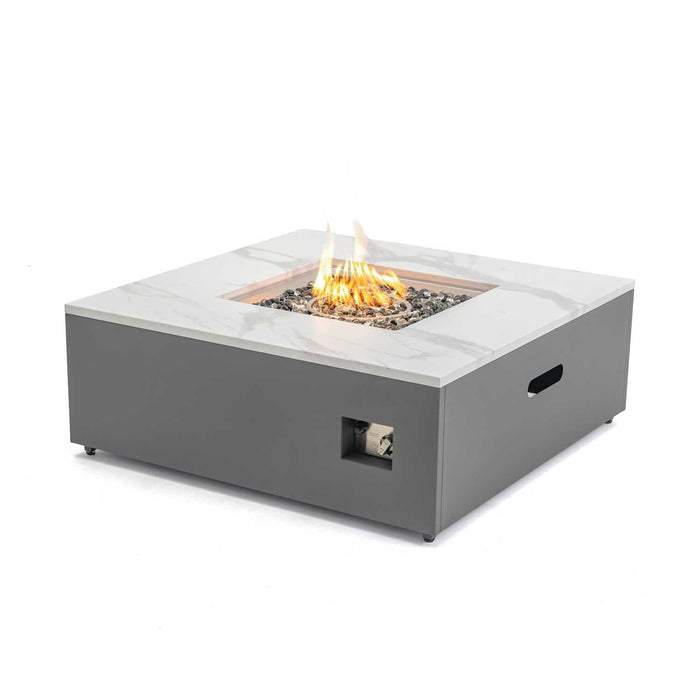 Danby Marble Convertible Propane Fire Table, White