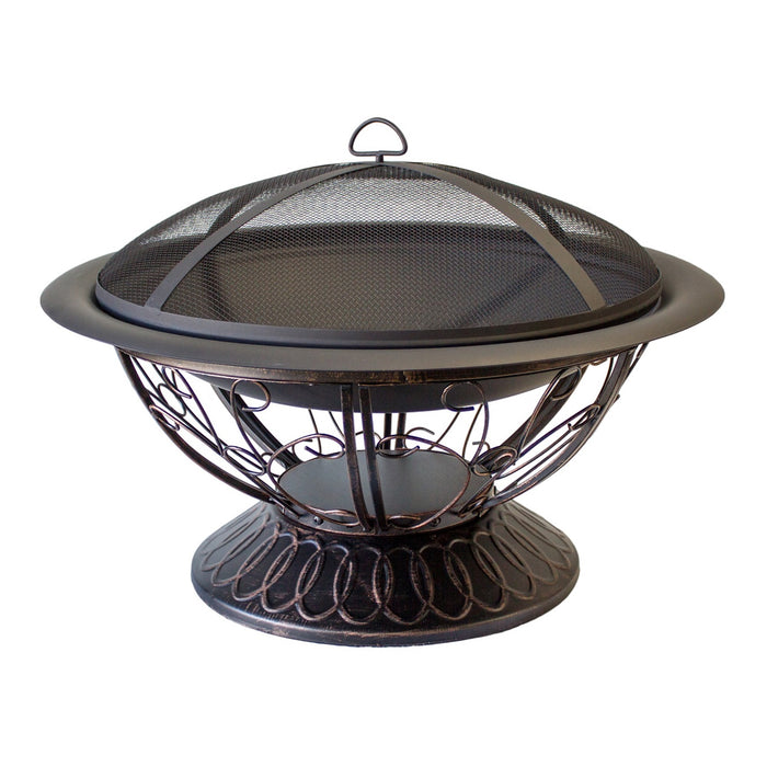 30" Wood Burning Firepit with Scroll Design