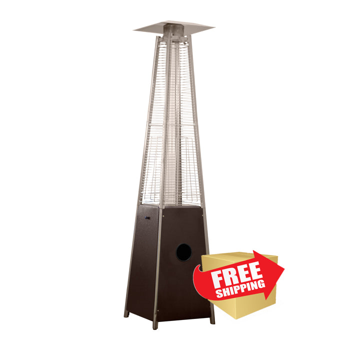 Tall Quartz Glass Tube Heater- Hammered Bronze Finish
