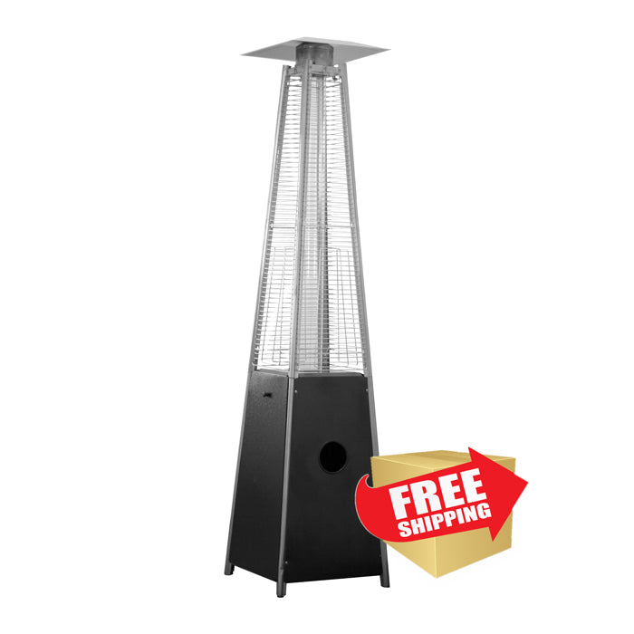 Tall Quartz Glass Tube Heater- Matte Black