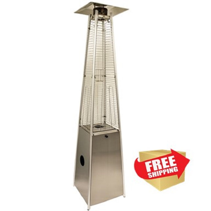 Tall Quartz Glass Tube Heater - Stainless Steel