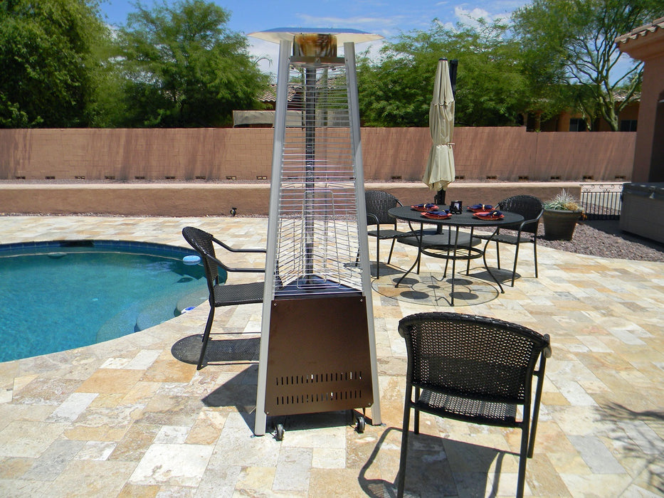 Compact Tall Quartz Glass Tube Heater- Hammered Bronze Finish