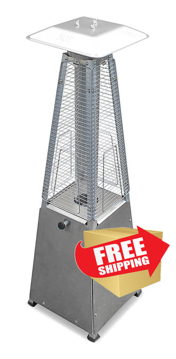 Tabletop Quartz Glass Tube Heater - Stainless Steel Finish