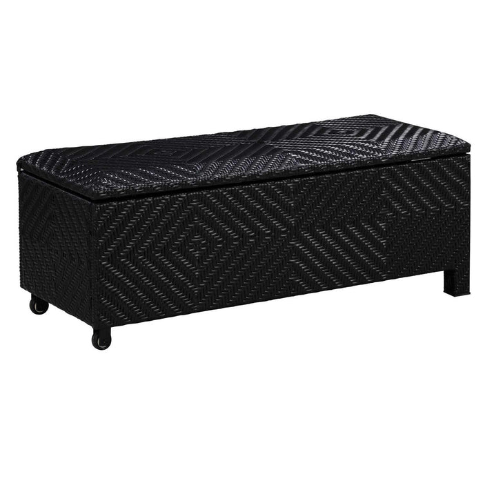 Patioflare Padded Wicker Deck Box-Bench Combo