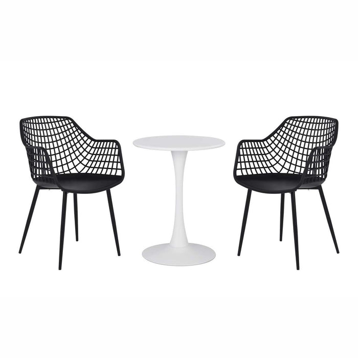 Patioflare+ Recycled Plastic Kana Patio Bistro Set, Black