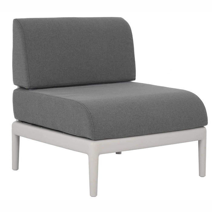 Patioflare+ Recycled Plastic Leaf Modular Armless Patio Chair, Grey