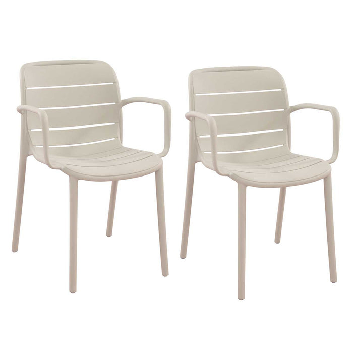 Patioflare+ Recycled Plastic Stacking Chairs 2PK, Cream