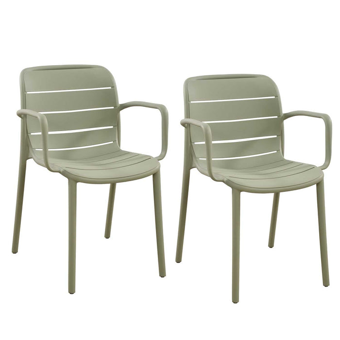 Patioflare+ Recycled Plastic Stacking Chairs 2PK, Green