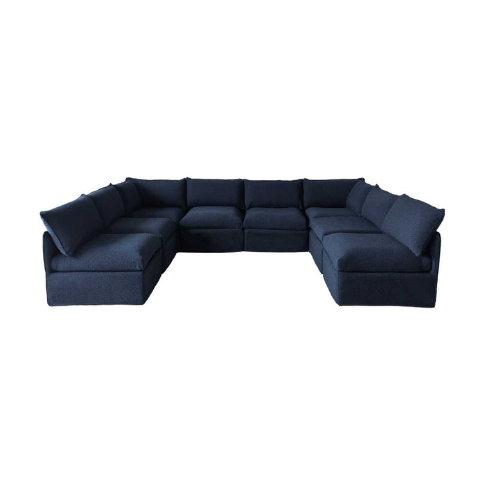 Patioflare Lanai U-Shape Modular Patio Sofa Set, Blue