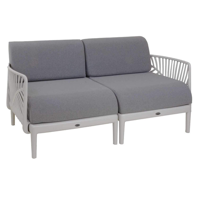 Patioflare+ Recycled Plastic Leaf Modular Love Seat, Grey