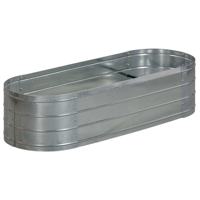 Grapevine Galvanized Steel Raised Garden Bed, Oval, 48IN, Silver