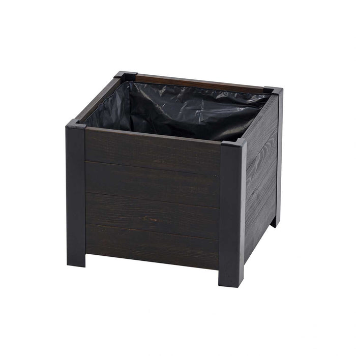 Grapevine Low-Profile Planter, FSC Recycled Wood, Square, Cocoa