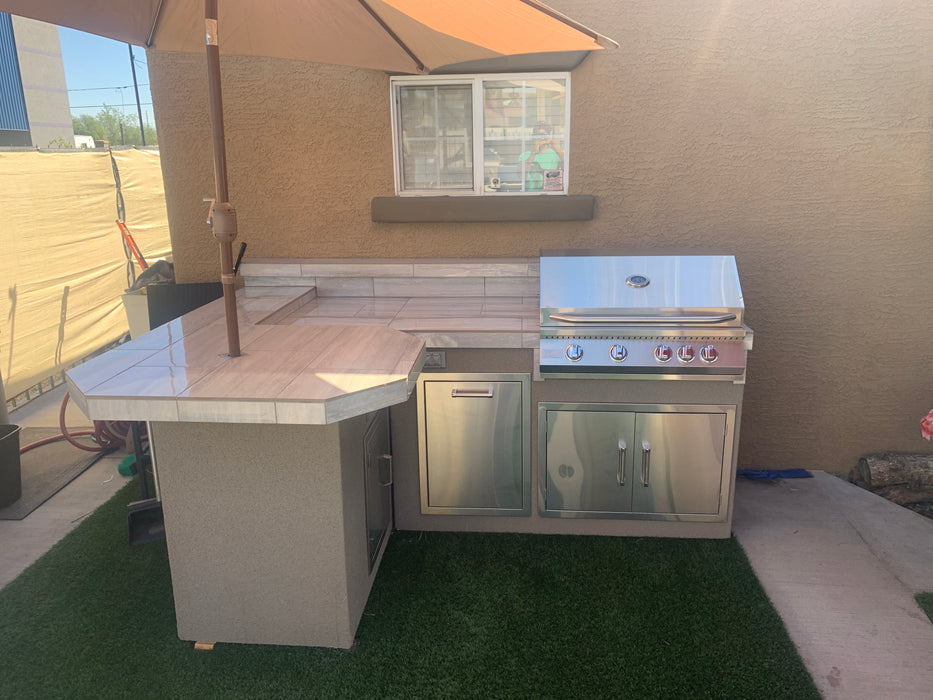 L Shape Custom BBQ Island