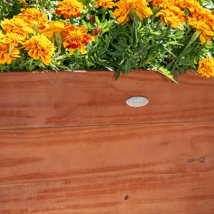 Grapevine Low-Profile Planter, FSC Recycled Wood, Rectangular, 37IN x 12.6IN, Natural Brown