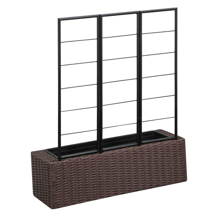 Grapevine Resin Wicker Planter with Trellis, Multi-tone Brown