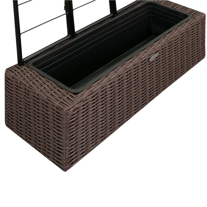 Grapevine Resin Wicker Planter with Trellis, Multi-tone Brown