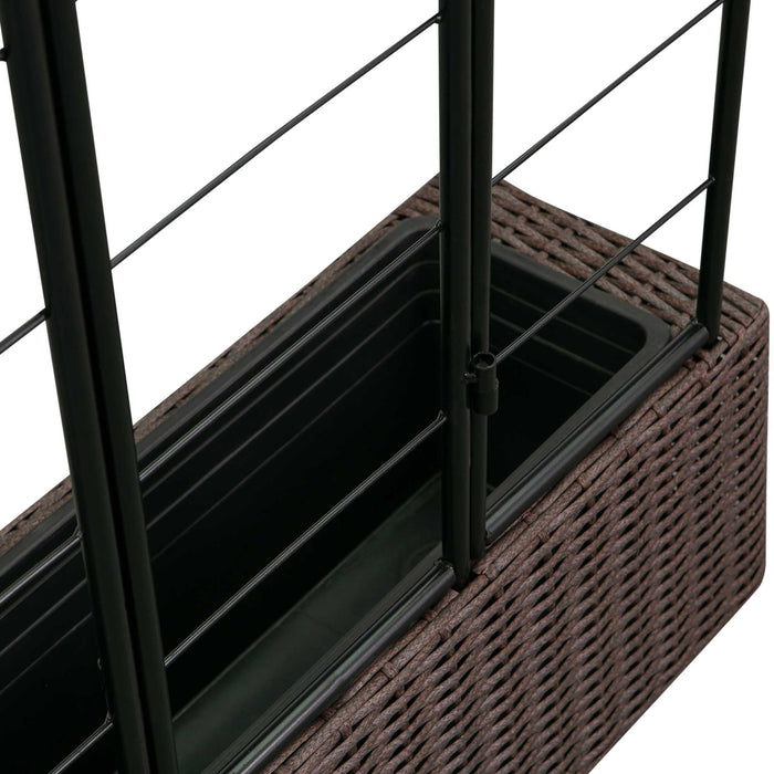 Grapevine Resin Wicker Planter with Trellis, Multi-tone Brown