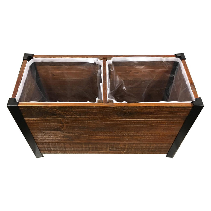 Grapevine Planter, FSC Recycled Wood, 2 Sections, 28.3IN x 12IN, Natural Brown