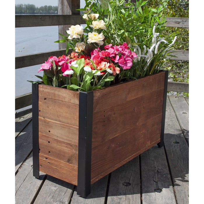 Grapevine Planter, FSC Recycled Wood, 2 Sections, 28.3IN x 12IN, Natural Brown