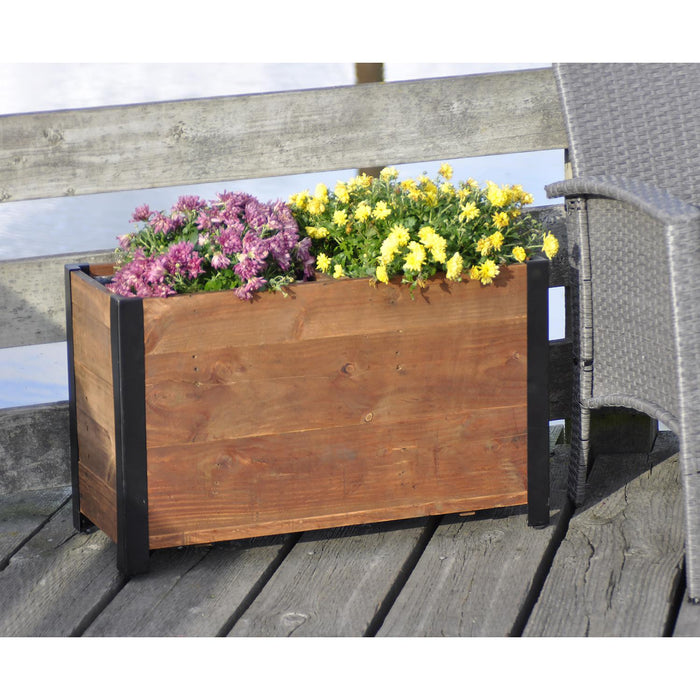 Grapevine Planter, FSC Recycled Wood, 2 Sections, 28.3IN x 12IN, Natural Brown