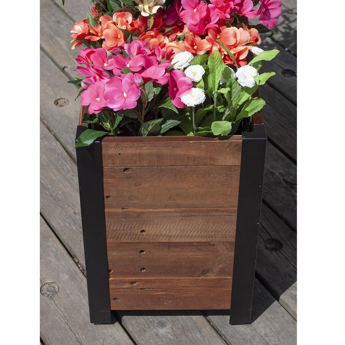 Grapevine Planter, FSC Recycled Wood, 2 Sections, 28.3IN x 12IN, Natural Brown