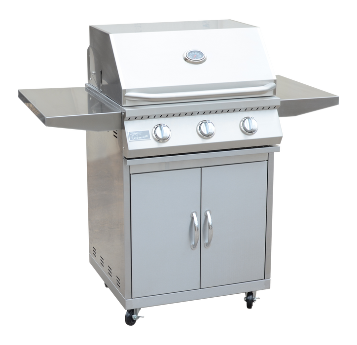 3 Burner 26 inch Cart Model BBQ Grill With Locking Casters