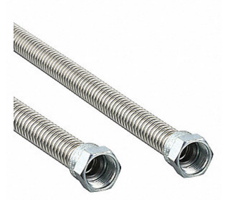 34 Inch Stainless Steel Flex Lines for Grill Hook Ups 3/8" x 34" Long Gas Lines