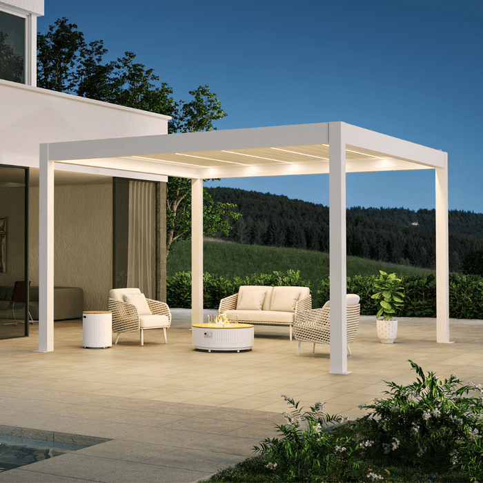 Weatherproof Pergola - Motorized Louver w/ Lighting