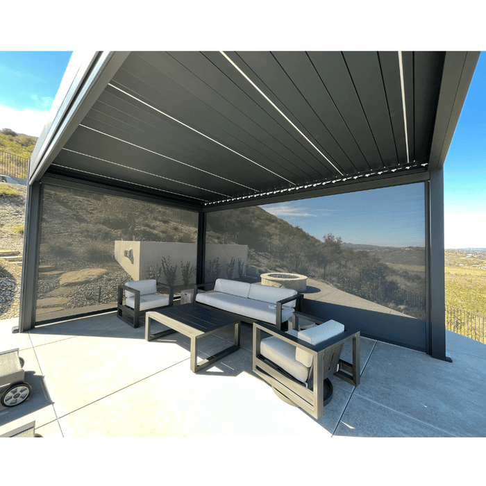 Weatherproof Pergola - Motorized Louver w/ Lighting