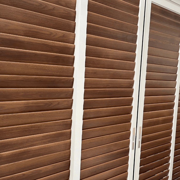 Premium Shutter with Walnut Grain Slat