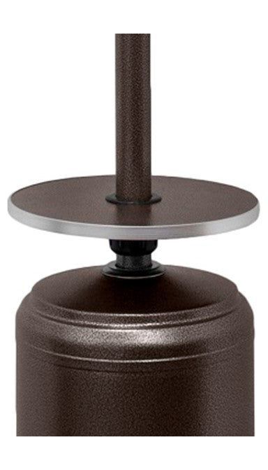 87" Tall Outdoor Patio Heater with Table- Hammered Bronze