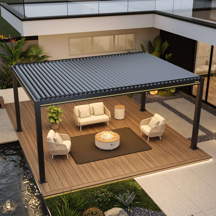 Villa Pergola 2.0 - Motorized Louver w/ Lighting
