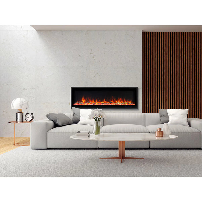 Commercial Grade Kennedy II Collection 50IN Recessed or Walmount Electric Fireplace