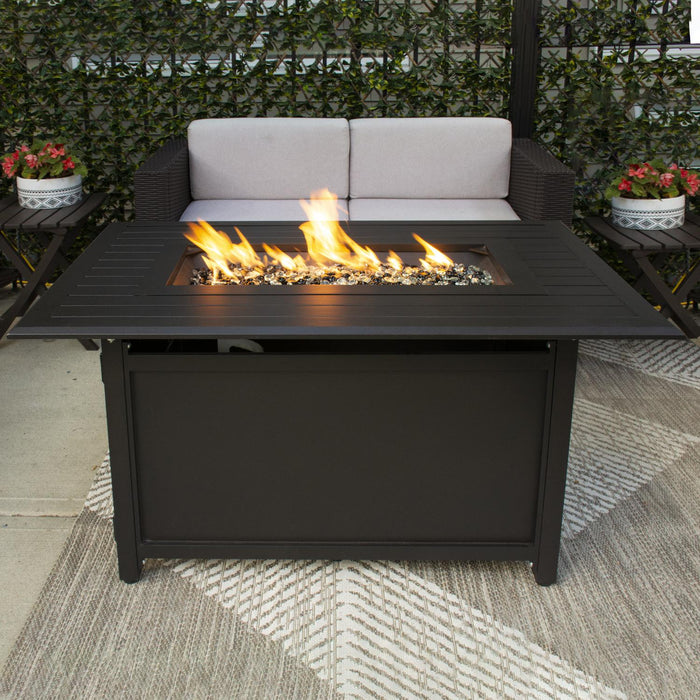 Paramount Gale Aluminum Convertible Fire Table, Rectangular, Bronze