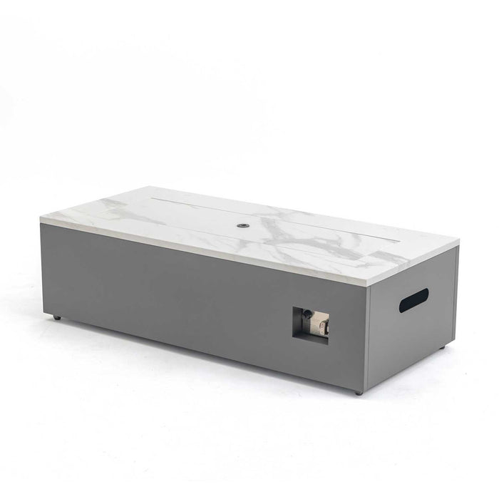 Paramount Aries Marble Convertible Propane Fire Table , White
