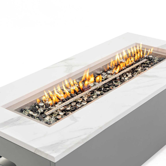 Paramount Aries Marble Convertible Propane Fire Table , White