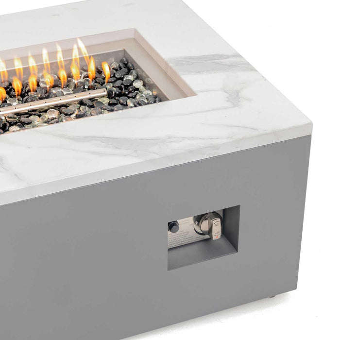 Paramount Aries Marble Convertible Propane Fire Table , White