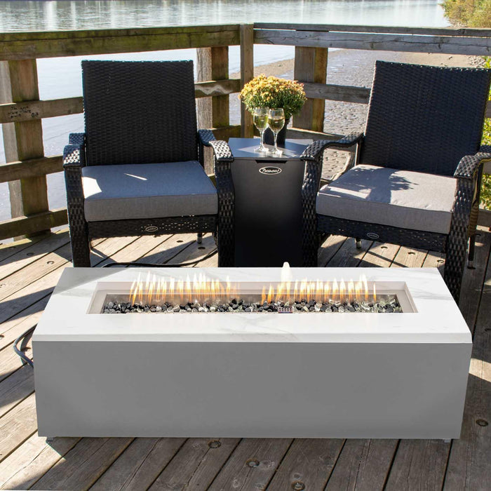 Paramount Aries Marble Convertible Propane Fire Table , White