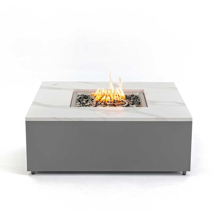Danby Marble Convertible Propane Fire Table, White