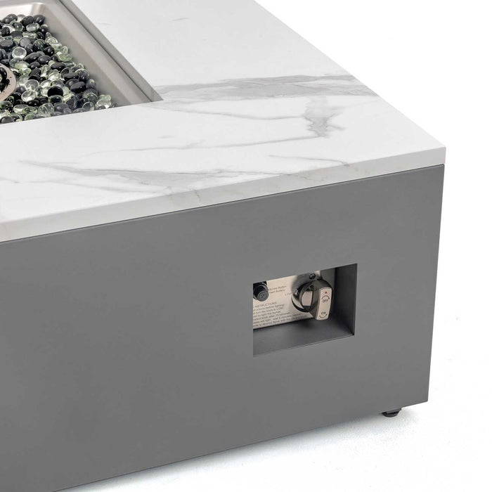 Danby Marble Convertible Propane Fire Table, White