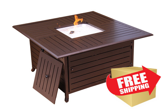 Square Extruded Aluminum Firepit with Lid