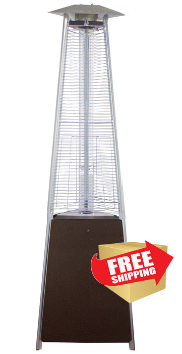 Tall Commercial Triangle Glass Tube Heater-Hammered Bronze