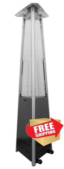 Tall Commercial Triangle Glass Tube Heater-Matte Black