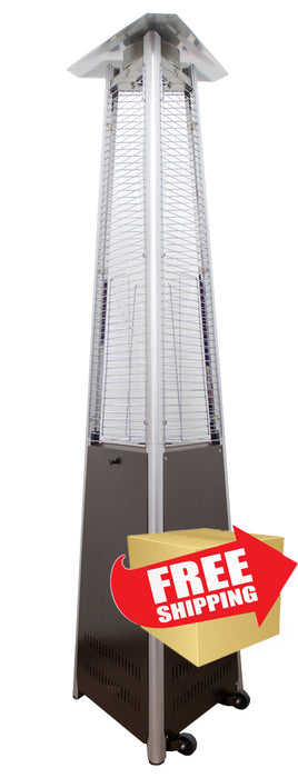 Tall Commercial Natural Gas Triangle Glass Tube Heater-Hammered Bronze