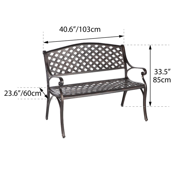 Patioflare Cast Aluminum Bench